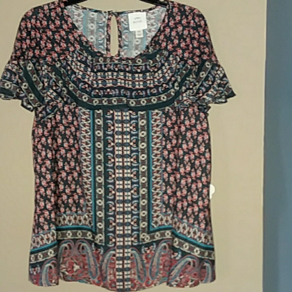 SILKY AND FLOWY 100% RAYON TRIBAL&BOHO TOP🦋